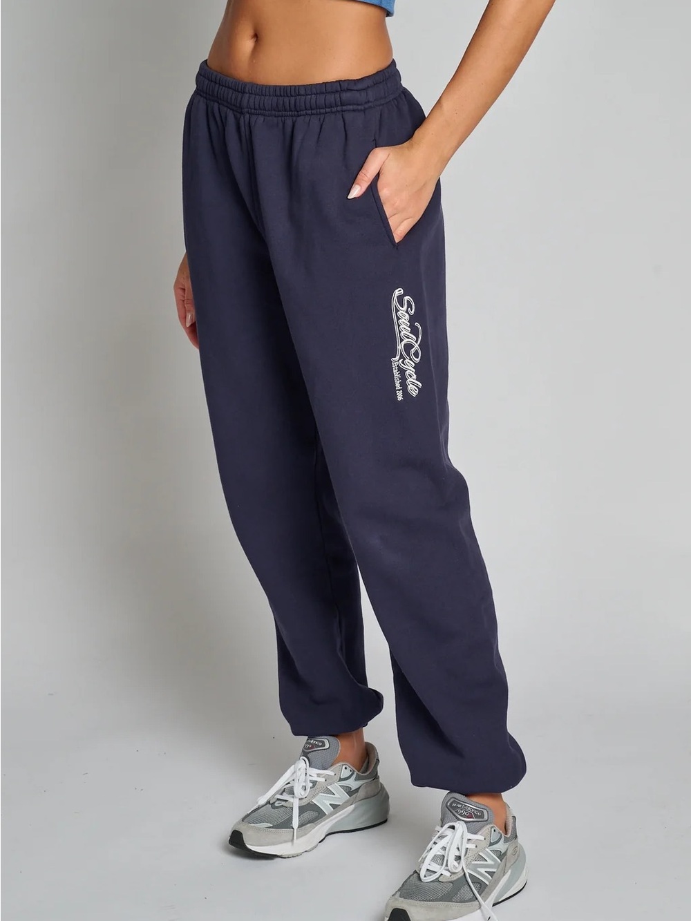 soulcycle Dylan Navy Script Logo Track Pants